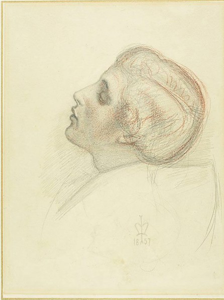 Study for the Head of the Rescuing Lover in Escape of the Heretic, 1857. Creator: John Everett Millais.