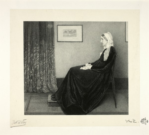 Arrangement in Grey and Black: Portrait of the Artist's Mother, after Whistler, 1892. Creator: Thomas Robert Way.