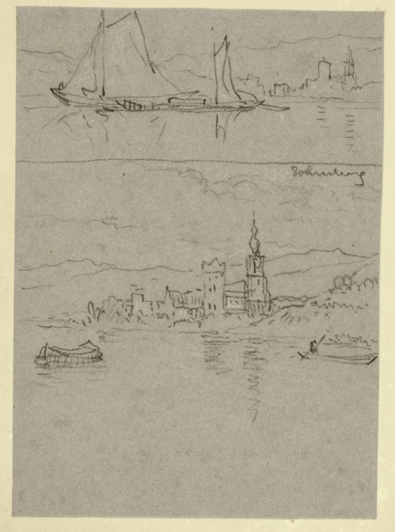 Two River Scenes, n.d. Creator: William Alfred Delamotte.