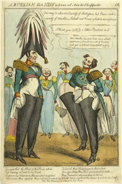 A Russian Dandy, published December 8, 1818. Creator: William Heath.