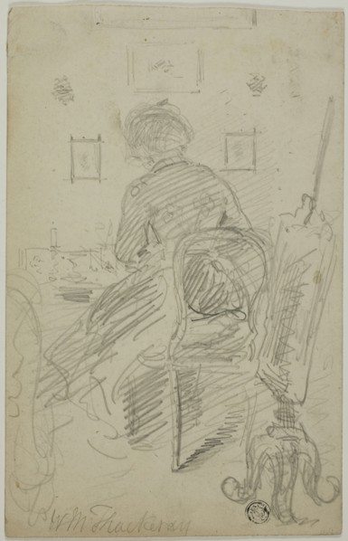 Lady Writing (Back View), n.d. Creator: William Makepeace Thackeray.