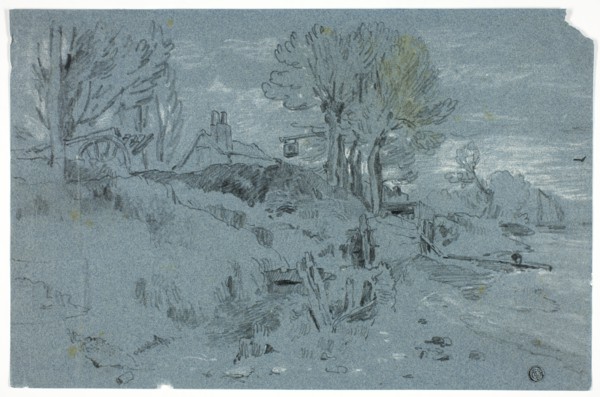 Bank of a River with Mill, n.d. Creators: William Turner, John Varley I.