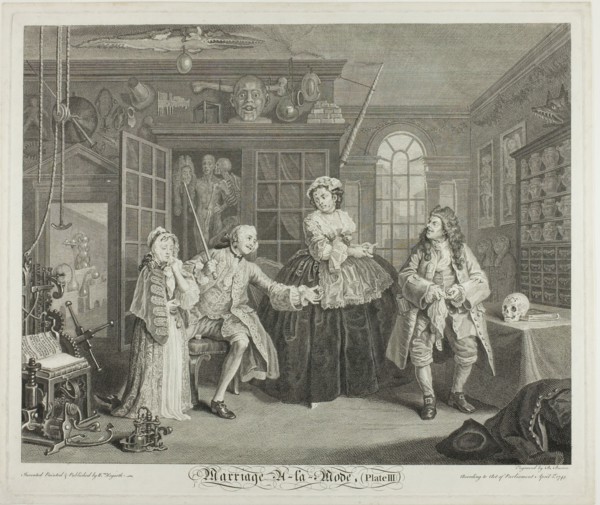 Plate Three, from Marriage à la Mode, 1746. Creator: Bernard Baron.