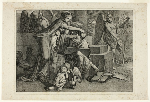 Allegory of Art: A Youth Inspired by the Spirit of Art, 1810. Creator: Carl Russ.