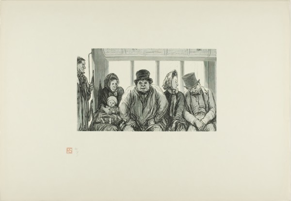 Interior of a Bus, 1864, printed 1920. Creator: Charles Maurand.