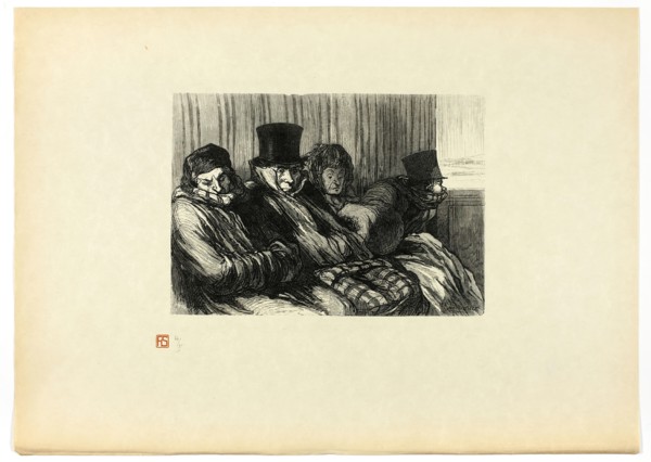 Train de plaisir, dix degrés d'ennui et de mauvaise humeur, from Tirage Uniq..., 1862, printed 1920. Creator: Charles Maurand.