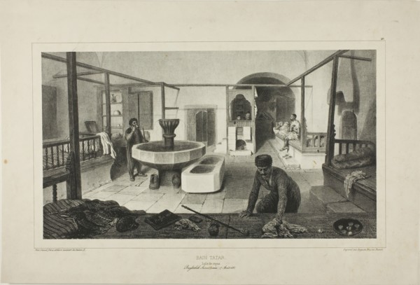 Tartar Bath, Resting Room, 1840. Creator: Auguste Raffet.