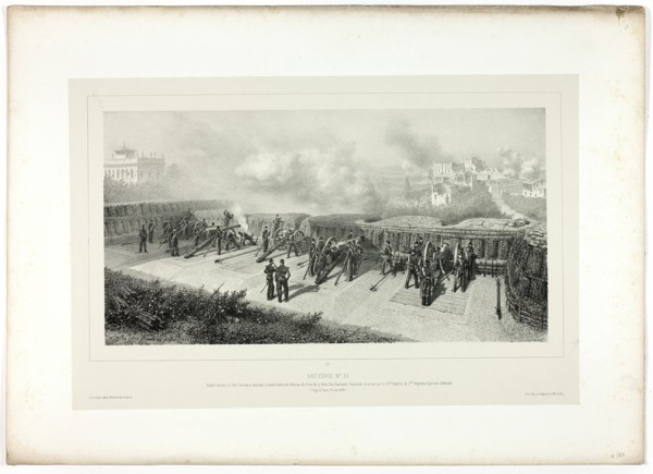 Battery no.10, from Souvenirs d’Italie: Expédition de Rome, 1859. Creator: Auguste Raffet.