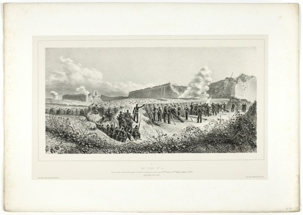 Battery no.14, from Souvenirs d’Italie: Expédition de Rome, 1859. Creator: Auguste Raffet.