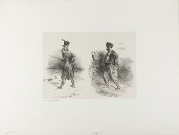 Sheet with Stumped Sketch, 1839. Creator: Auguste Raffet.