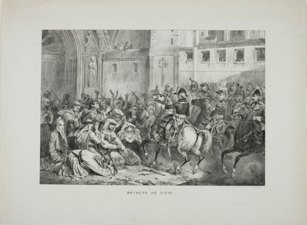Revolt of Pavia, 1826. Creator: Auguste Raffet.
