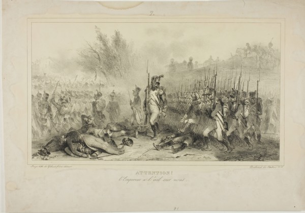 Attention! The Emperor has his eye on you, 1832. Creator: Auguste Raffet.