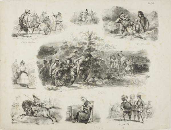 Sheet of Sketches, 1829. Creator: Auguste Raffet.