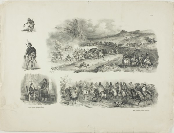Sheet of Sketches, 1829. Creator: Auguste Raffet.