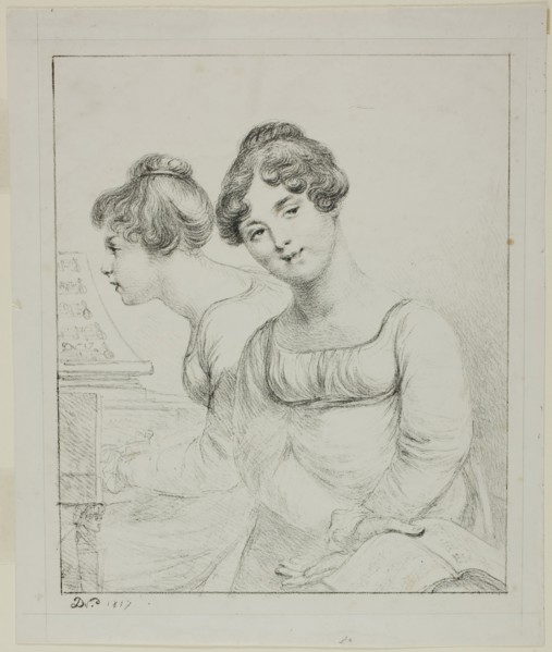 Madame Lavallée and Madame de Valory, 1817. Creator: Vivant Denon.