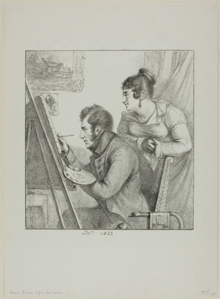 Baron Denon before his Easel, 1823. Creator: Vivant Denon.