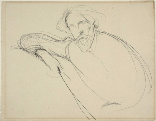 Study of Alphonse Daudet, c. 1893. Creator: Eugene Carriere.