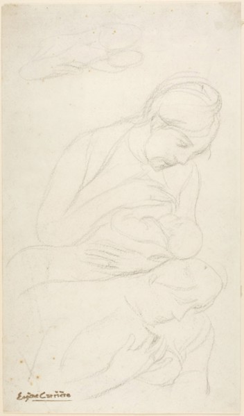 Mother Nursing Child, n.d. Creator: Eugene Carriere.