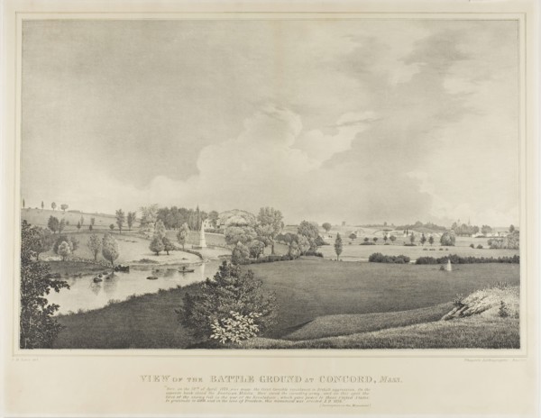 View of the Battle Ground at Concord, Massachusetts, c. 1850. Creator: Fitz Hugh Lane.