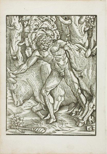 The Labors of Hercules: Capture of the Oxen of the Geryones in Erythia, c. 1528. Creator: Gabriel Salmon.