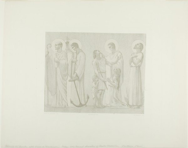 Legendary Saints of France (center frieze), c. 1888. Creator: Georges William Thornley.