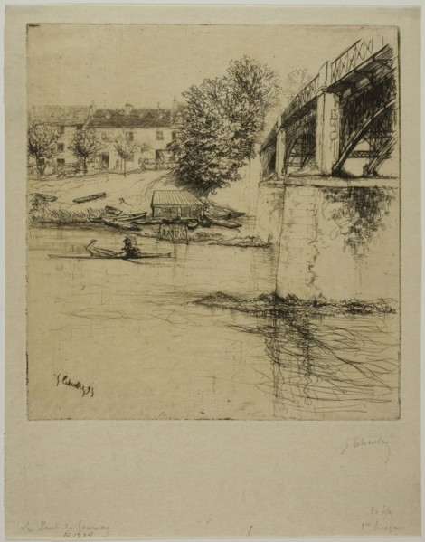 The Bridge at Gournay, from the Side, 1895. Creator: Gustave Leheutre.