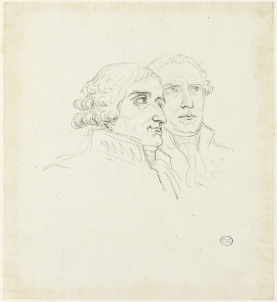 Studies for Distribution of Eagles: The Archi-Chancelier, Cambacérés and the Archi-Tres..., c. 1810. Creator: Jacques-Louis David.