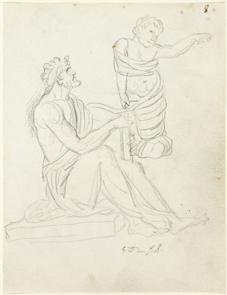 Seated Man and Swaddled Baby, c. 1810. Creator: Jacques-Louis David.