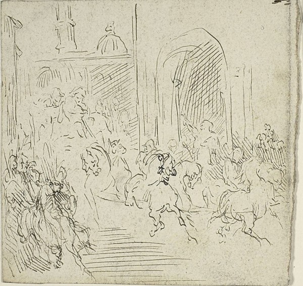 Equestrian Scene in a City, n.d. Creator: Jean-Baptiste Carpeaux.