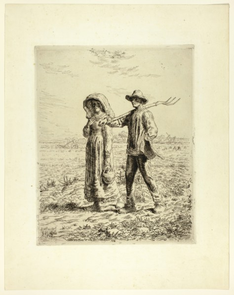 Peasants Going to Work, 1863. Creator: Jean Francois Millet.
