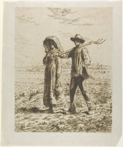 Peasants Going to Work, 1863. Creator: Jean Francois Millet.