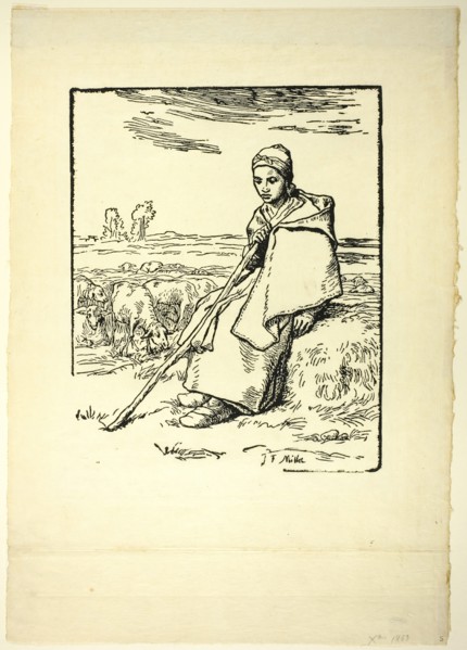 The Shepherdess, 1863. Creator: Jean Francois Millet.