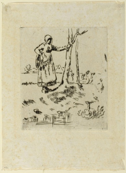 A Girl Minding Geese, 1855–56. Creator: Jean Francois Millet.