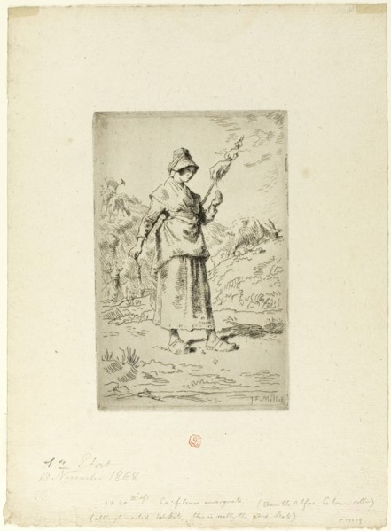 The Spinner, 1868–69. Creator: Jean Francois Millet.