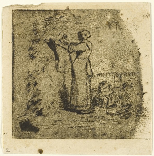 Peasant Resting, c. 1855. Creator: Jean Francois Millet.