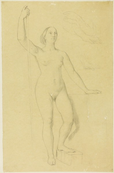 Study for Joan of Arc, and Sketches of Hands, c. 1851. Creator: Jean-Auguste-Dominique Ingres.