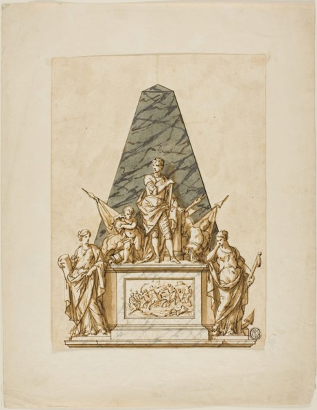 Unexecuted Design for the Monument to the First Duke of Marlborough, c. 1733. Creators: John Michael Rysbrack, Sir James Thornhill.