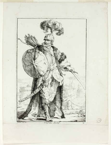 Chef des Spahis, plate two from Caravanne du Sultan à la Mecque, 1748. Creator: Joseph-Marie Vien the Elder.