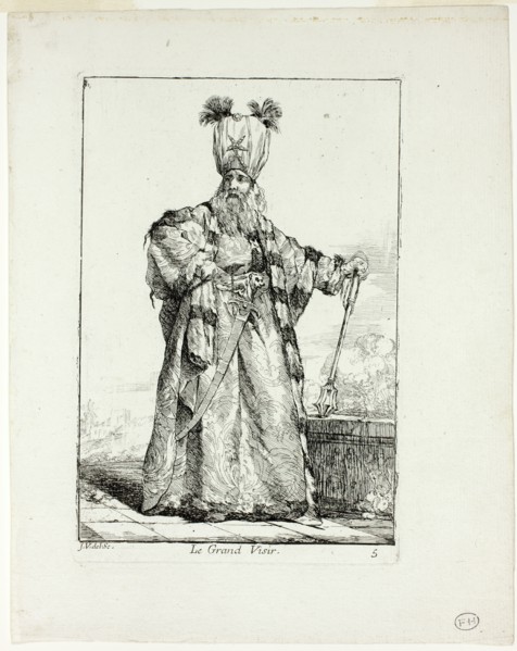 Le Grand Vizir, plate five from Caravanne du Sultan à la Mecque, 1748. Creator: Joseph-Marie Vien the Elder.