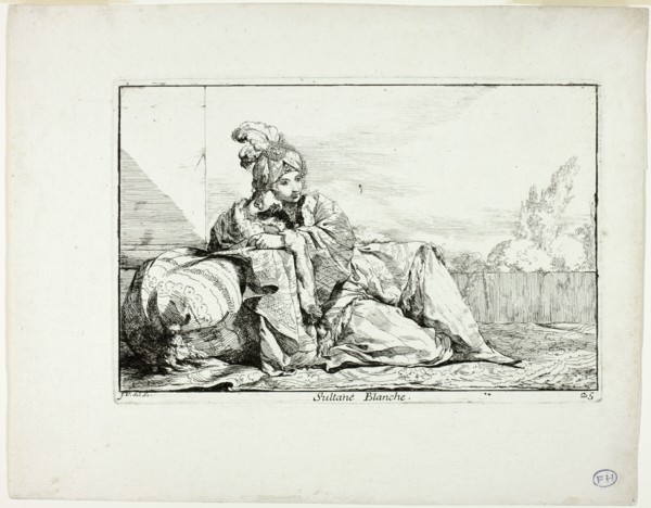Sultane Blanche, plate 25 from Caravanne du Sultan à la Mecque, 1748. Creator: Joseph-Marie Vien the Elder.