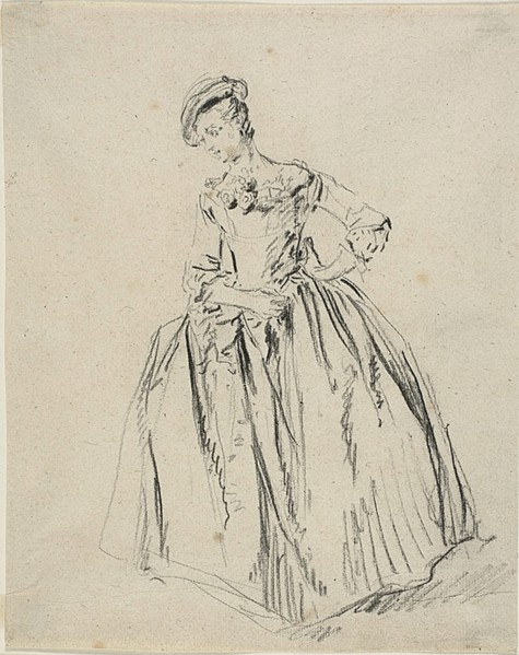 Study: Young Woman Standing Hand on Hip, n.d. Creator: Nicolas Lancret.