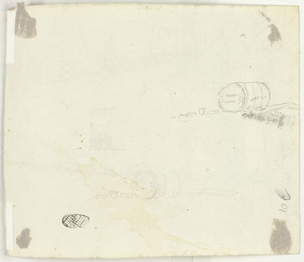 Sketches of a Barrel and Other Objects, n.d. Creator: Pierre Antoine Mongin.
