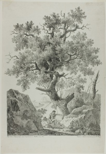 Artist in a Rocky Landscape, 1816. Creator: Pierre Antoine Mongin.