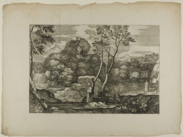 Landscape with a Dead Man and Two Priests, 1668–71. Creator: Sébastien Bourdon.