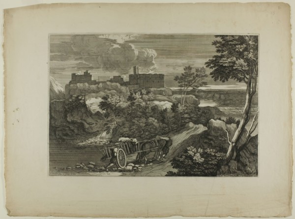 Two Carters Pushing Their Cart and Animals, 1668–71. Creator: Sébastien Bourdon.