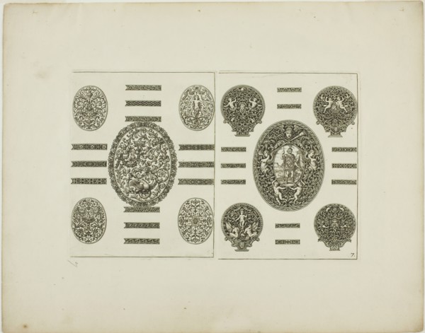 Plate Seven, from Book of Ornament, 1704. Creator: Simon Gribelin.