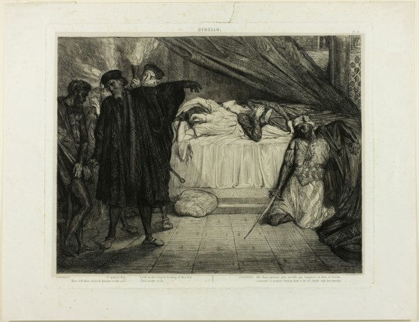 O Spartan dog, plate fifteen from Othello, 1844. Creator: Theodore Chasseriau.