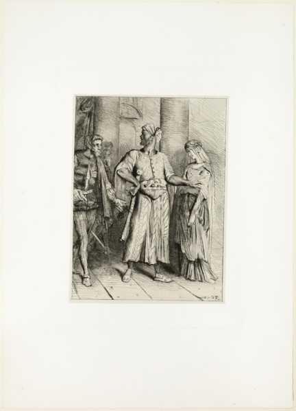 Honest Iago, my Desdemona must I leave to thee, plate four from Othello, 1844. Creator: Theodore Chasseriau.
