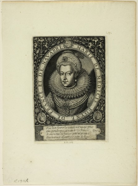 Marie de Médicis, Queen of France, Second Wife of Henry IV, n.d. Creator: Thomas de Leu.