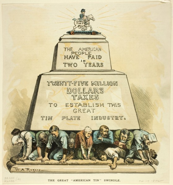 The Great American Tin Swindle, published October 19, 1892. Creator: William Allen Rogers.